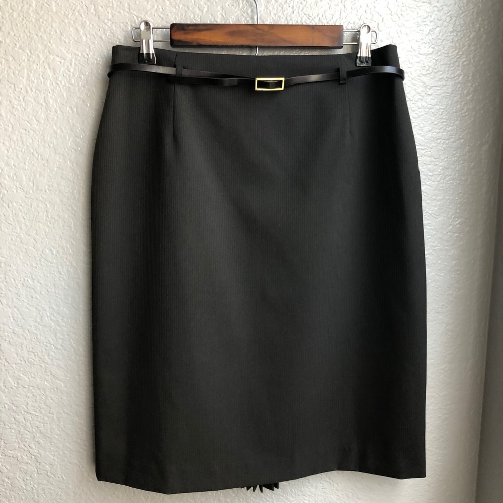Antonio Melani Dark Brown Career Skirt with Belt